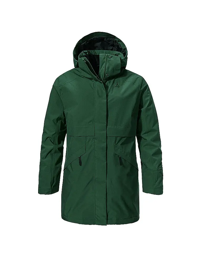 Parka invernale da donna Malkay con cappuccio verde scuro | 36