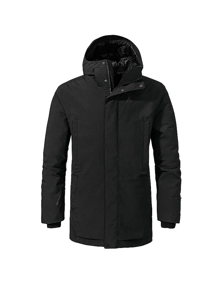 Parka invernale da uomo Crivat 2L con cappuccio isolato nero | 48