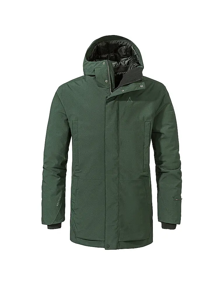 Parka invernale da uomo Crivat 2L con cappuccio isolato verde scuro | 54
