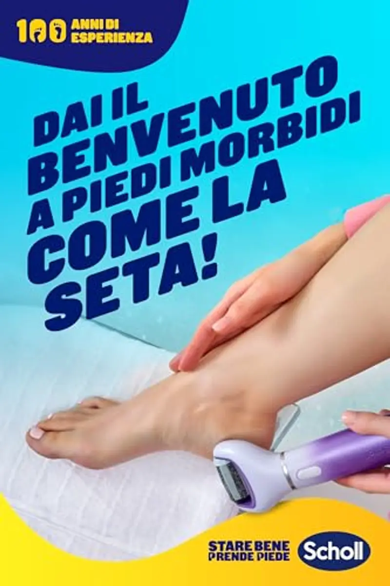 Scholl 2in1 Leviga e Ammorbidisce Limited Edition, Pedicure Elettrico per Piedi e Talloni Screpolati, 3 Testine a Doppia Azione Incluse, Raspa Piedi Professionale, Rimuove la Pelle Dura e con Calli miniatura 2