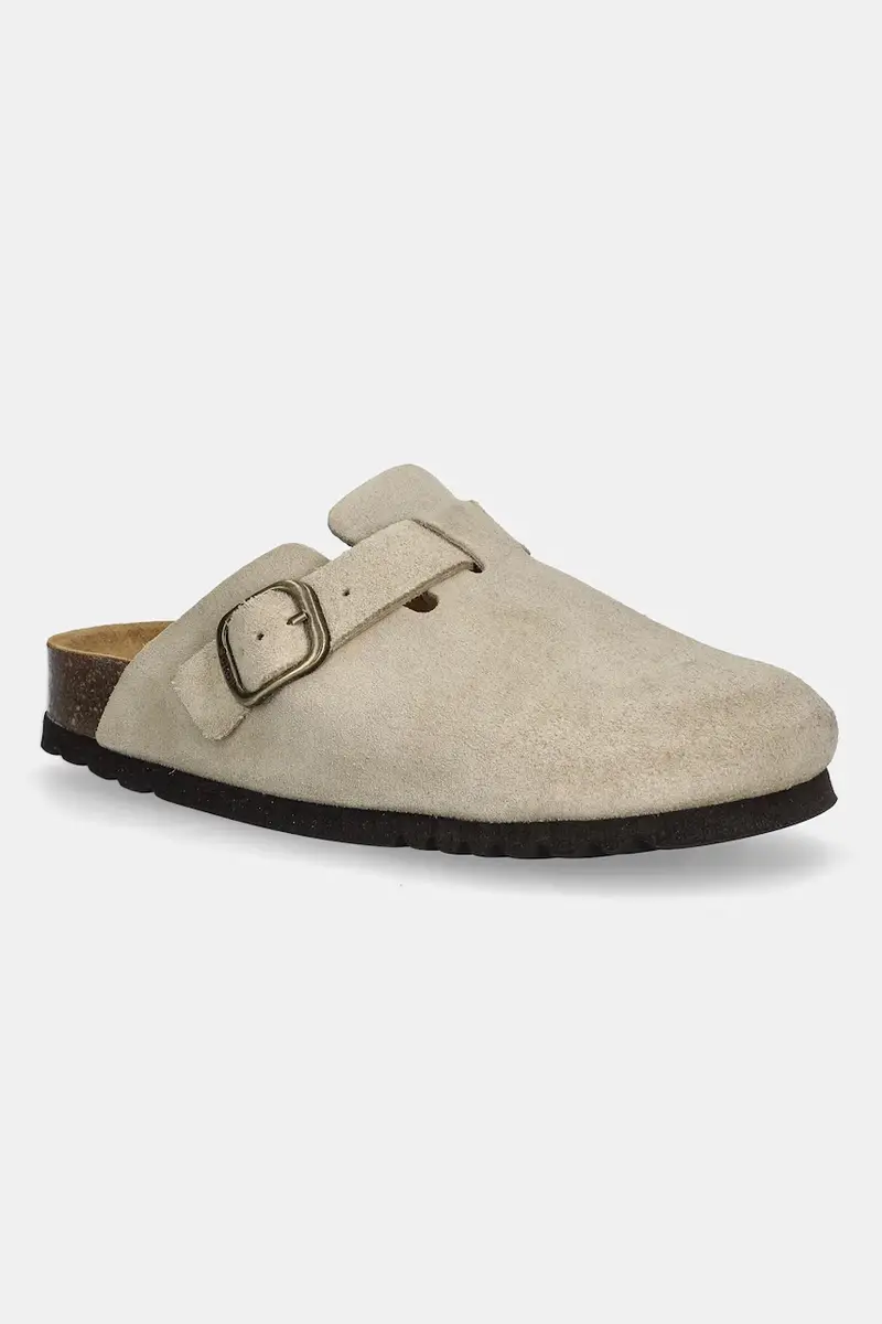 ciabatte slide in camoscio FAE donna colore beige F321981002