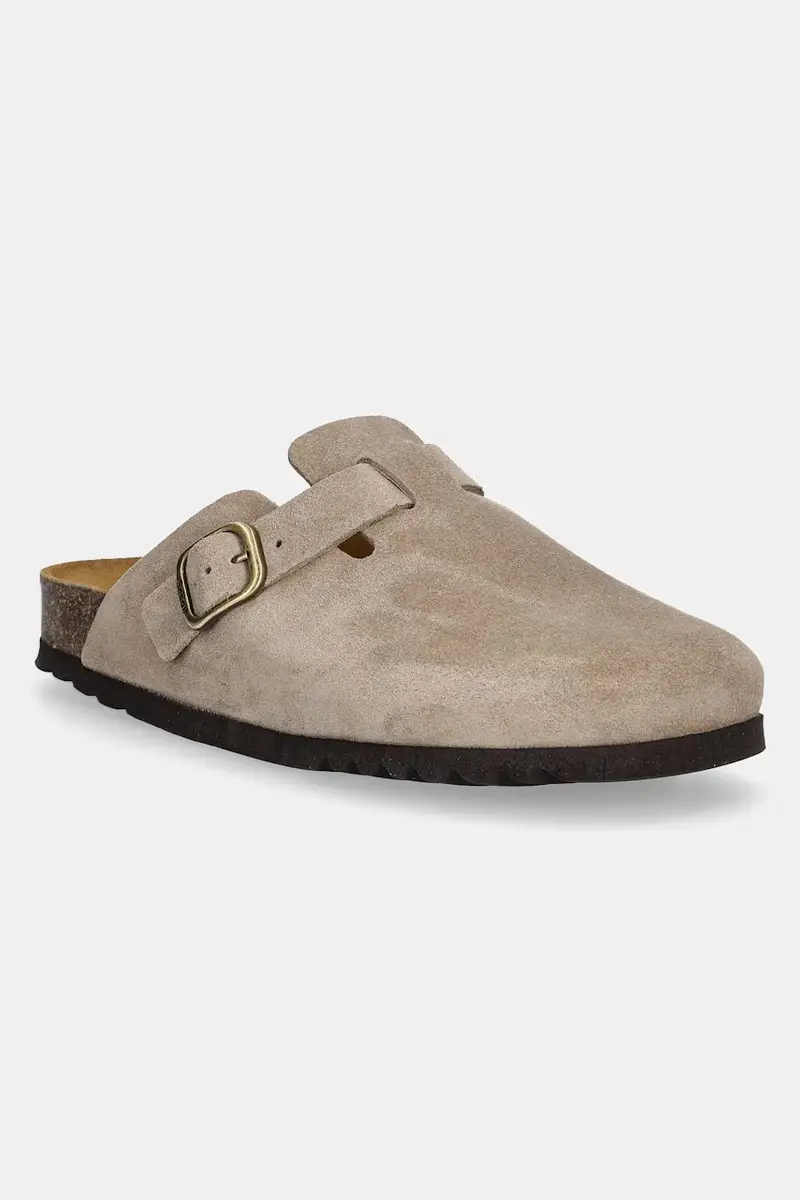 ciabatte slide in camoscio FAE donna colore beige F321982361