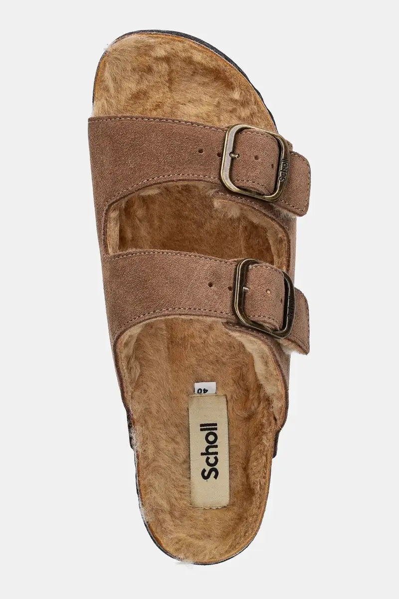 ciabatte slide in camoscio JOSEPHINE donna colore marrone F318431062 miniatura 4