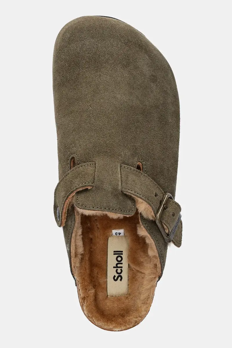 ciabatte slide in camoscio OLIVIER uomo colore verde F325751147 miniatura 4
