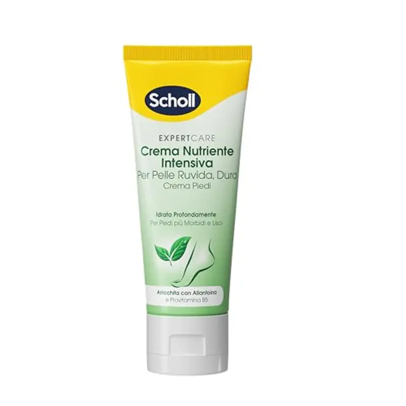 Scholl Crema Nutriente Intensiva, Crema Piedi Arricchita con Urea, Vitamina E e Complesso Provitaminico B5 per Levigare la Pelle Ruvida e Dura, Idratazione Profonda per Piedi più Morbidi e Lisci, 75ml