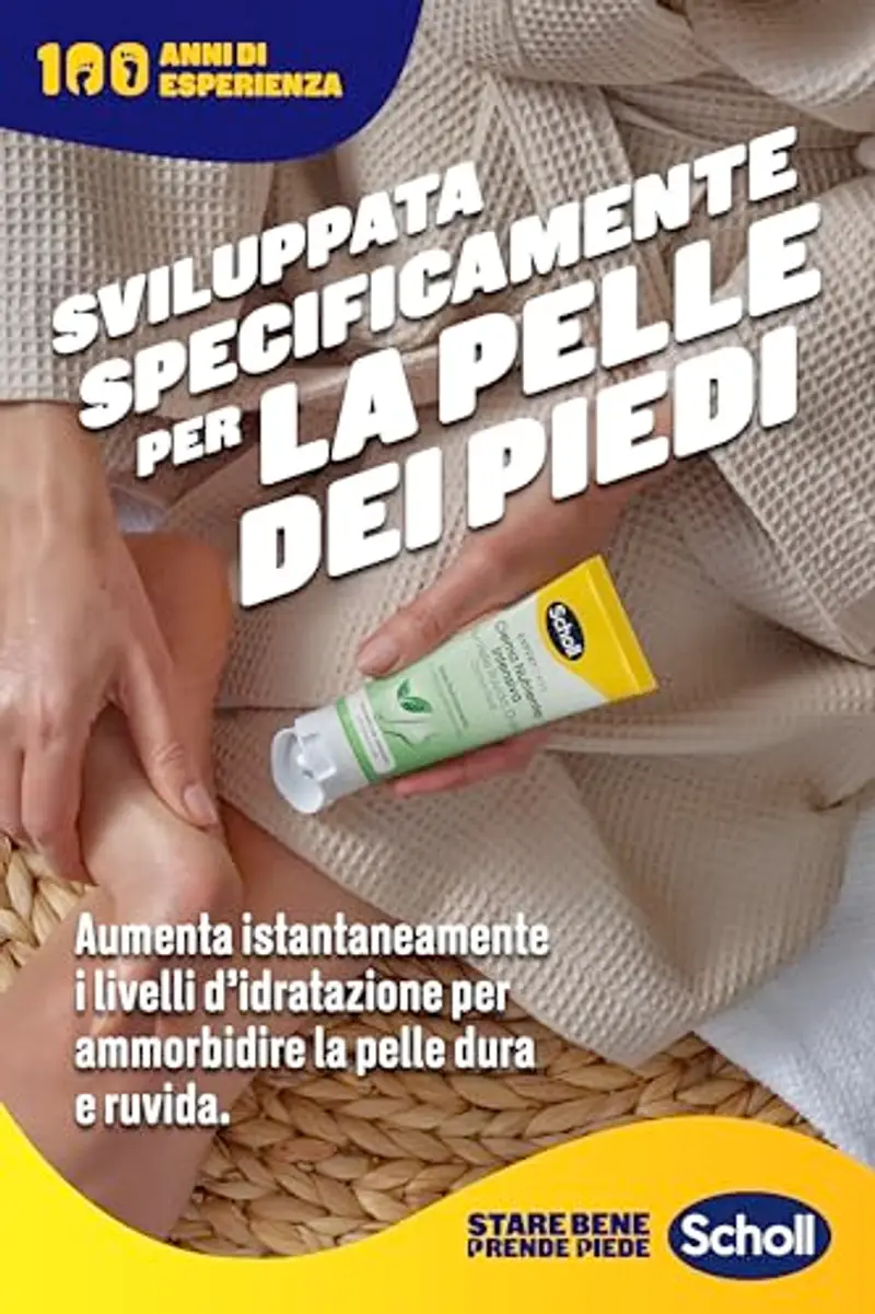 Scholl Crema Nutriente Intensiva, Crema Piedi Arricchita con Urea, Vitamina E e Complesso Provitaminico B5 per Levigare la Pelle Ruvida e Dura, Idratazione Profonda per Piedi più Morbidi e Lisci, 75ml miniatura 3