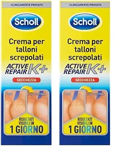 Scholl Crema per Talloni Screpolati Active Repair K+, Crema Idratante per Talloni con Cheratina, Assorbimento Rapido ed