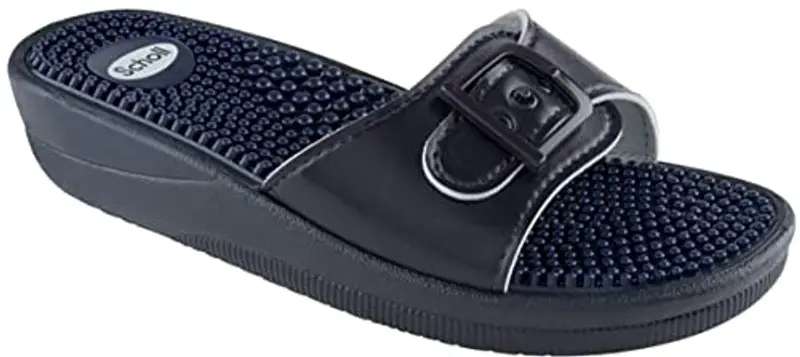 Scholl New Massage, Sandal Donna, Blu, 39 EU