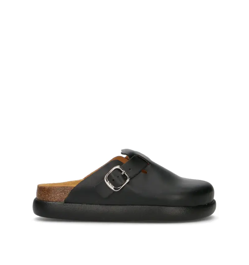 Sabot donna nero in pelle Vario