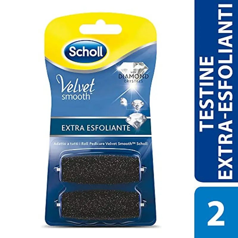 Scholl Velvet Smooth, 2 Ricambi con Cristalli di Diamante per il Roll Professionale per Pedicure Velvet Smooth, Testine ad Azione Extra Esoliante per Piedi Lisci e Morbidi, Confezione da 2 Pezzi miniatura 2