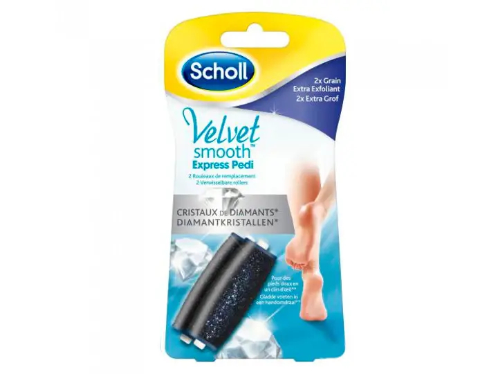 Velvet Smooth Express Pedi Rotolo Ricarica ai Cristalli di Diamante Grano Extra Esfoliante Confezione da 2