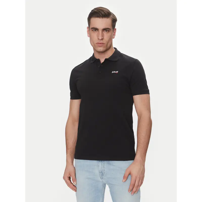 Schott NYC Polo Nero 3221471