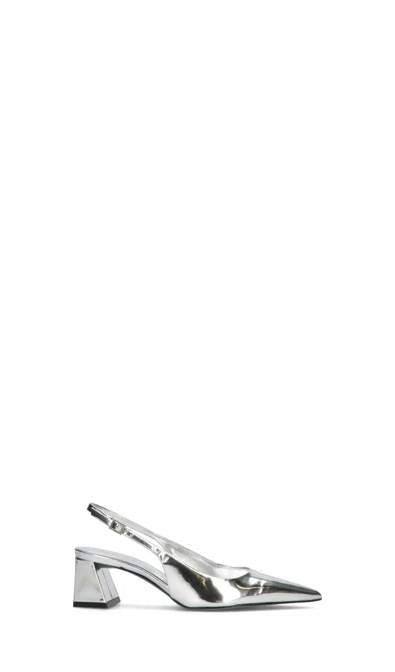Slingback donna argento in pelle Vario
