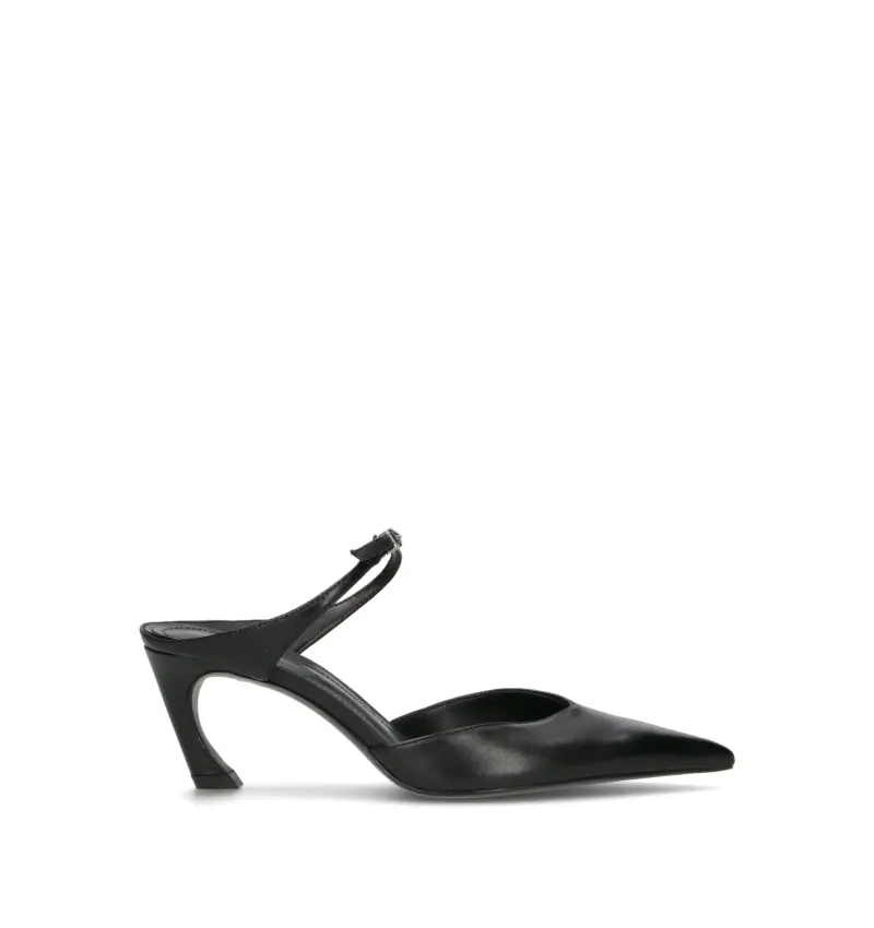 Slingback donna nero in pelle Vario