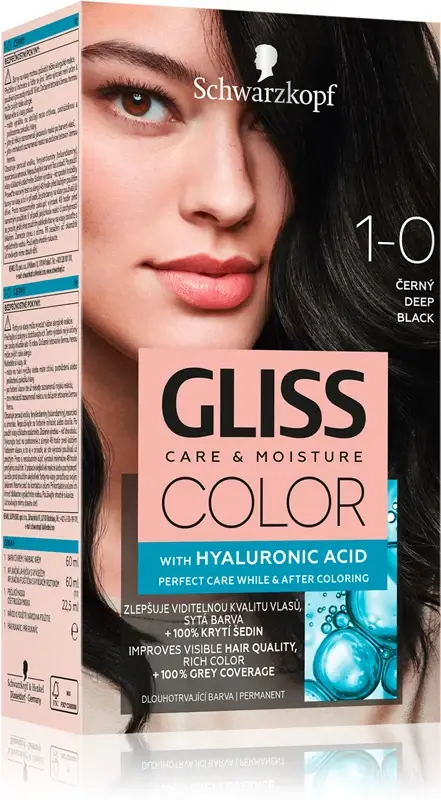 Colore permanente dei capelli Gliss Color - Shade 1-0 Black