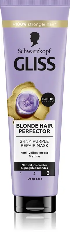 Gliss Blonde Perfector maschera rigenerante per capelli per capelli decolorati o con mèches 150 ml