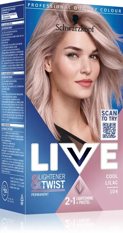 LIVE Lightener & Twist tinta permanente per capelli per schiarire i capelli colore 104 Cool Lilac