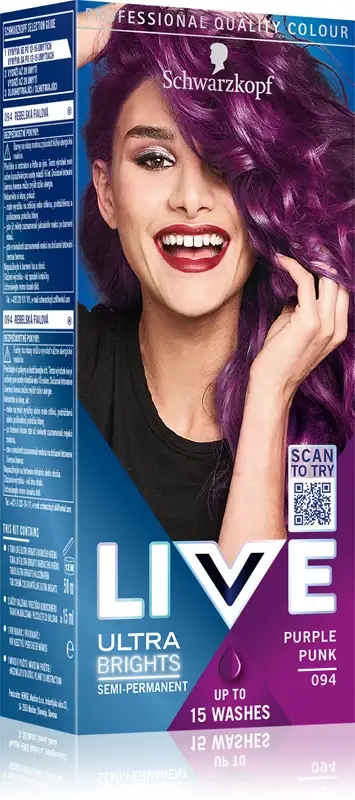 LIVE Ultra Brights or Pastel tinta per capelli semipermanente colore 94 Purple Punk