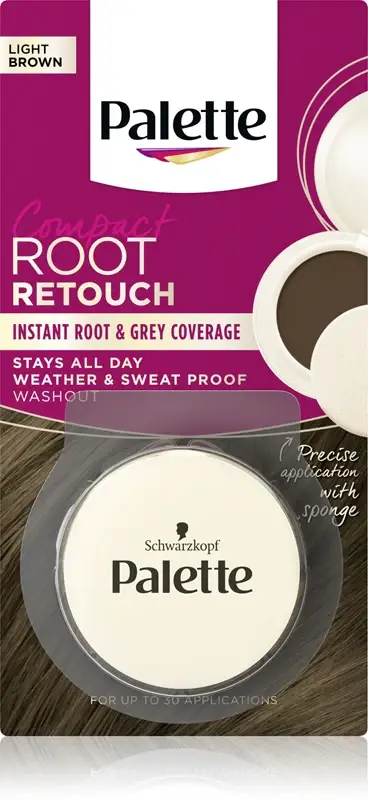 Palette Compact Root Ritocco correttore per ricrescita e capelli grigi effetto cipria colore castano chiaro 3 g