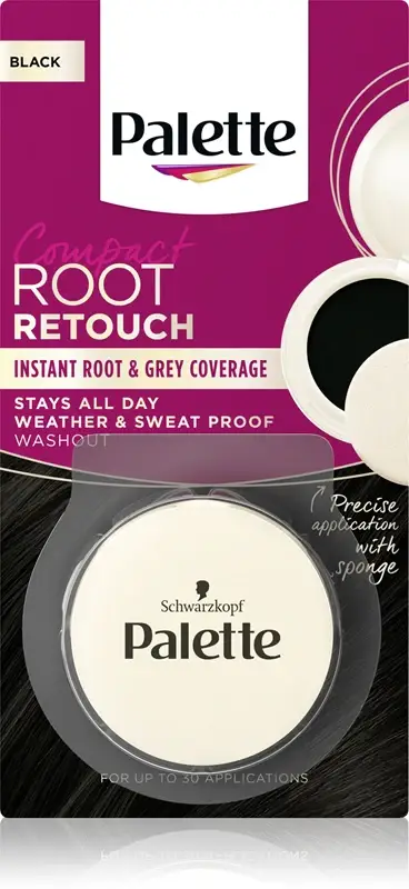 Palette Compact Root ritocco correttore per ricrescita e capelli grigi effetto cipria colore nero 3 g