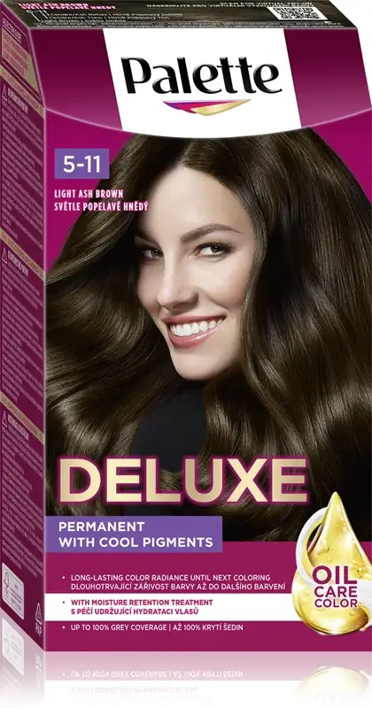 Palette Deluxe tinta permanente per capelli colore 5-11 Marrone cenere chiaro
