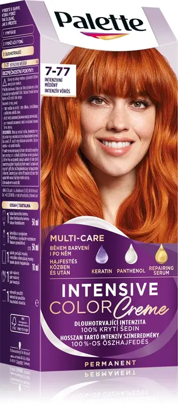 Palette Intensive Color Creme tinta permanente per capelli colore 7-77 rame intensivo