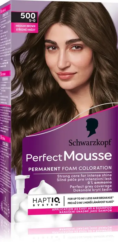 Perfect Mousse tinta permanente per capelli colore 500 Medio castano