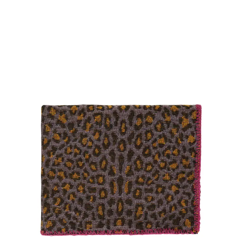 sciarpa animalier con punto cavallo viola taglia unica