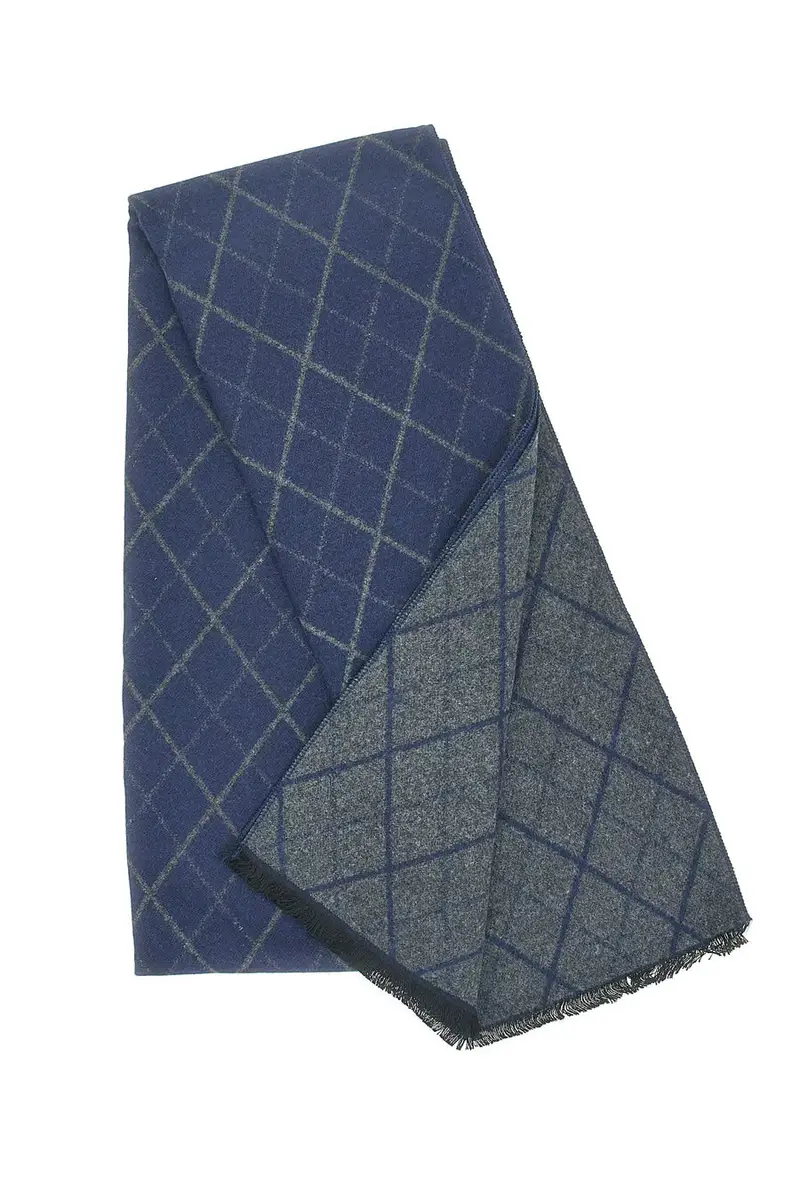 Sciarpa Blu e Grigia Double Face Gianmarco Venturi 61027 miniatura 2