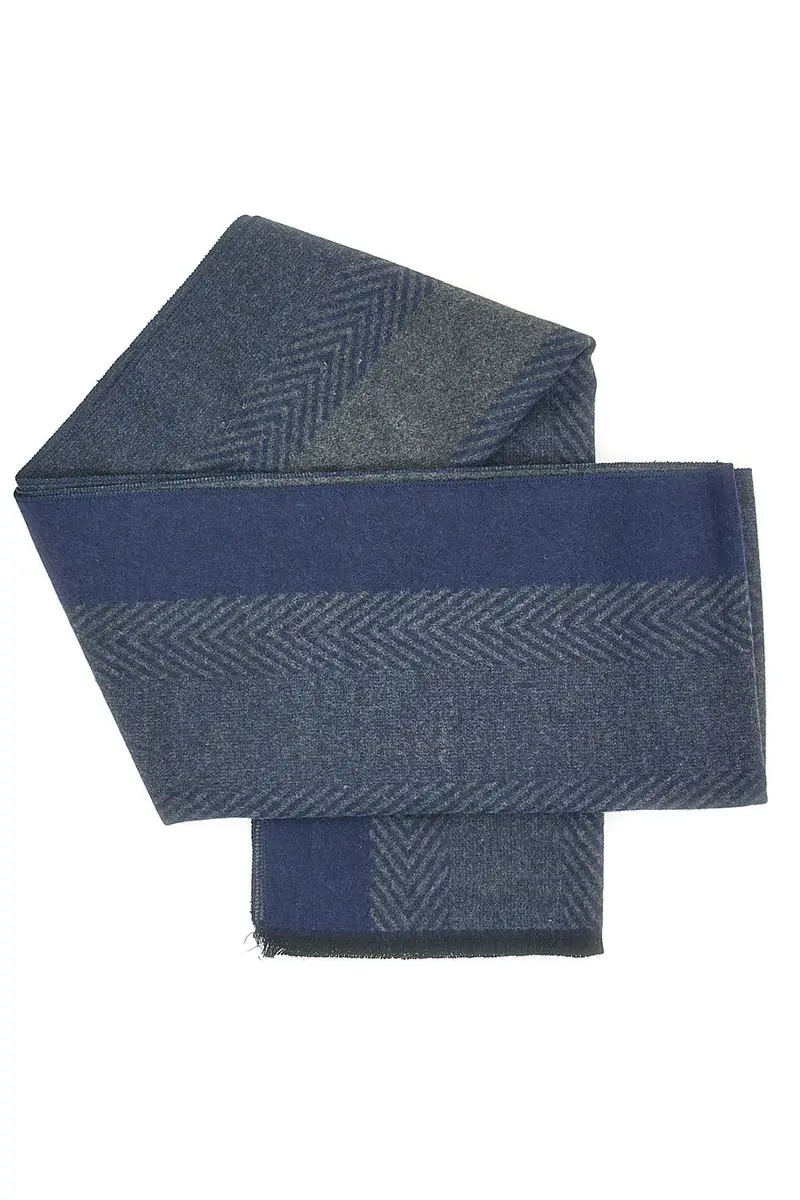 Sciarpa Blu e Grigia GIANMARCO VENTURI 61024 miniatura 3