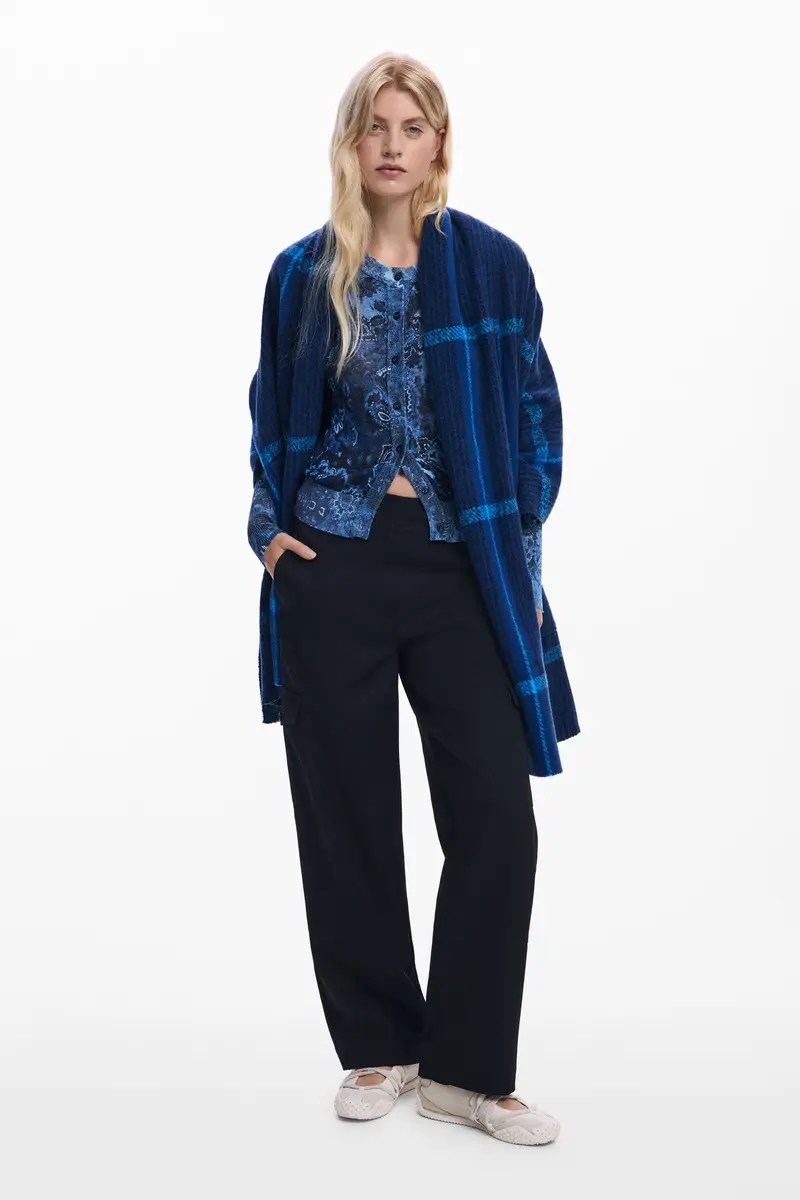 Sciarpa mantella a quadri