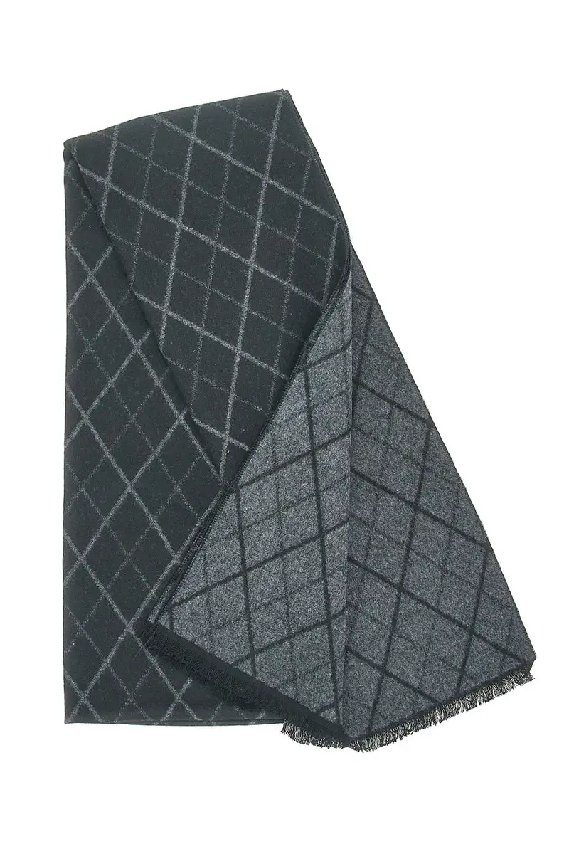 Sciarpa Nero e Grigio Double Face Gianmarco Venturi 61027 miniatura 2