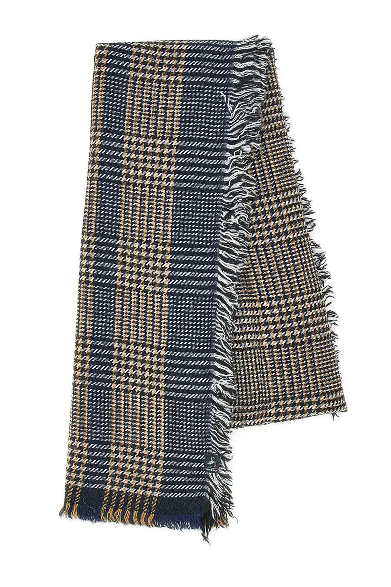 Sciarpa Pied de Poule Blu e Beige Basile 0149/U