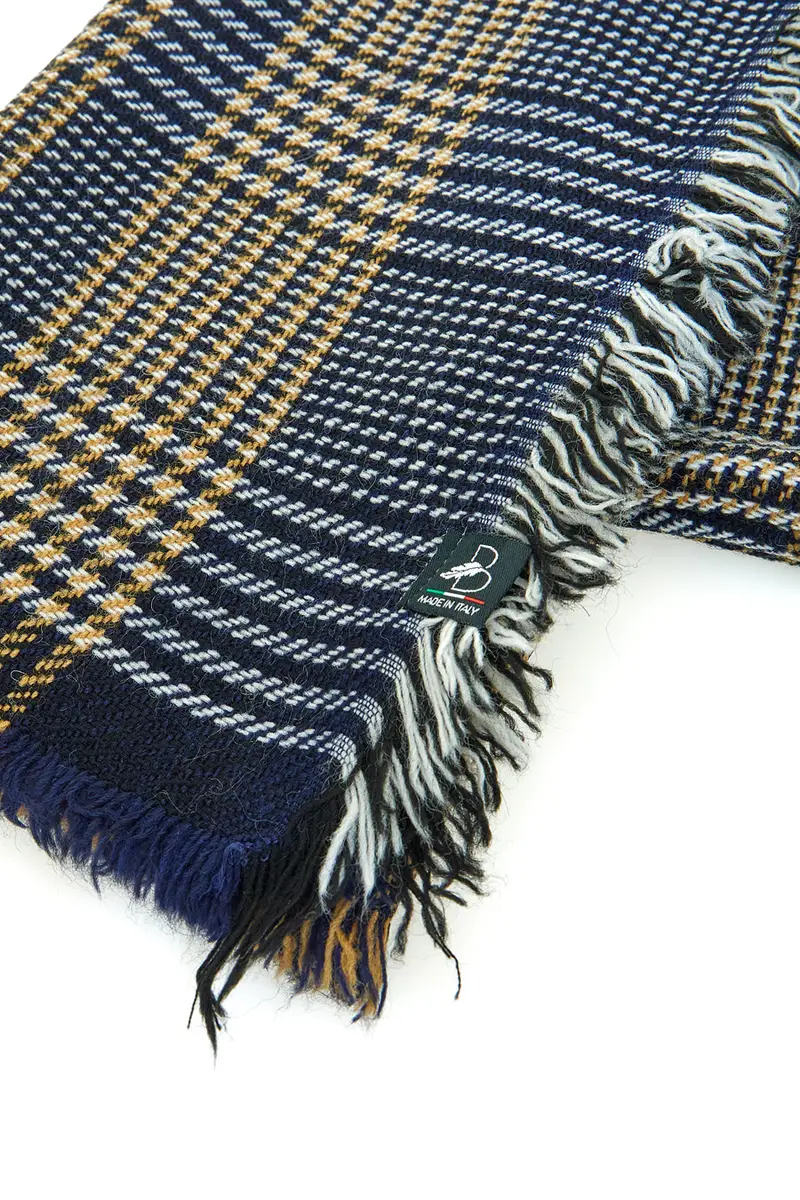 Sciarpa Pied de Poule Blu e Beige Basile 0149/U miniatura 2