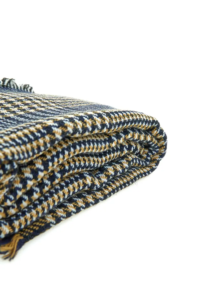 Sciarpa Pied de Poule Blu e Beige Basile 0149/U miniatura 3