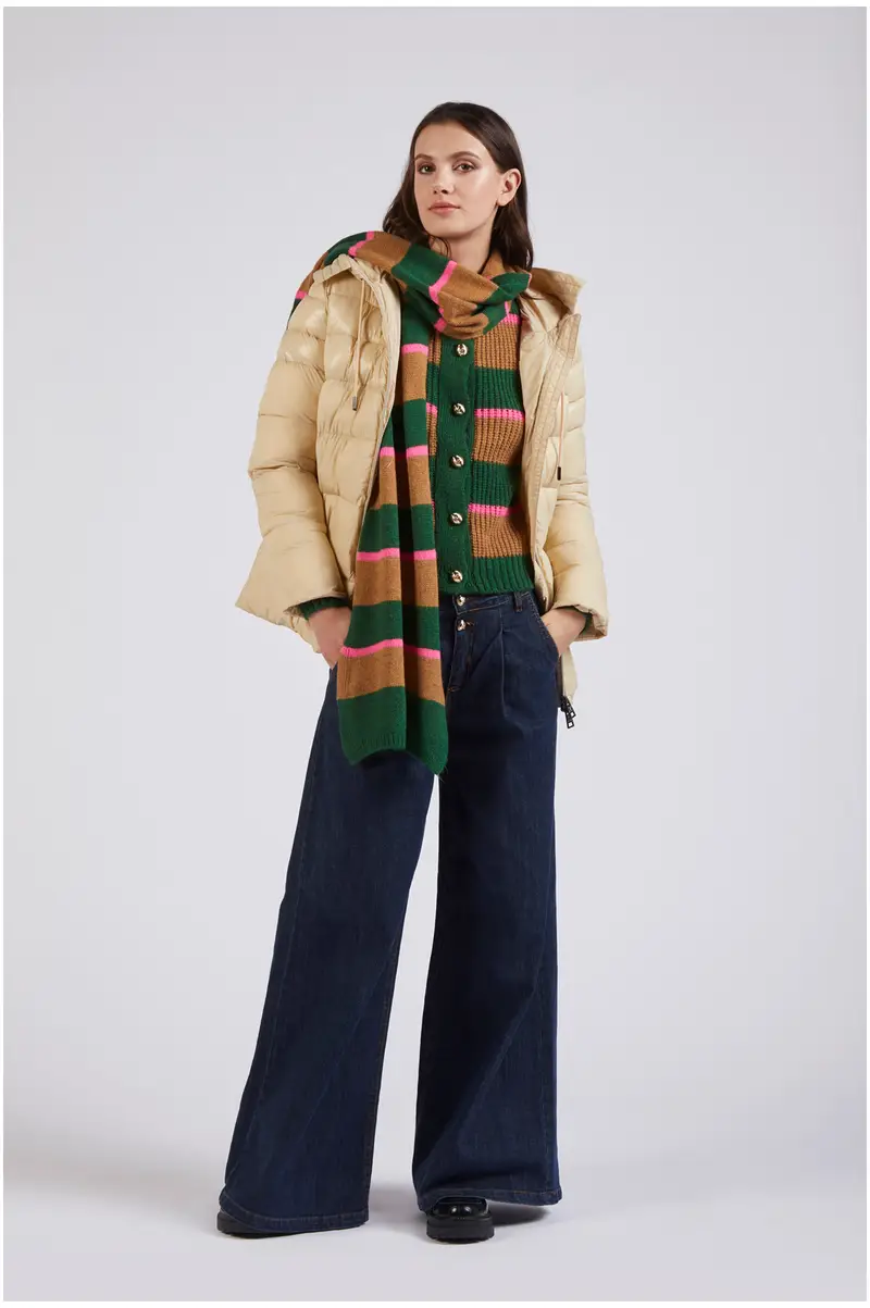 sciarpa rigato multiverde taglia unica