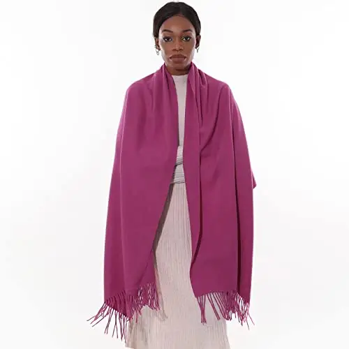 Sciarpa Scialle Donna Invernale Stola Fucsia Spaosa Sciarpe Foulard Pashmina Elegante Cerimonia miniatura 2