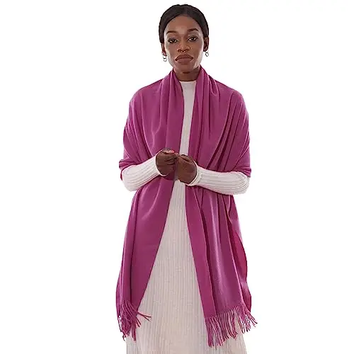 Sciarpa Scialle Donna Invernale Stola Fucsia Spaosa Sciarpe Foulard Pashmina Elegante Cerimonia miniatura 3