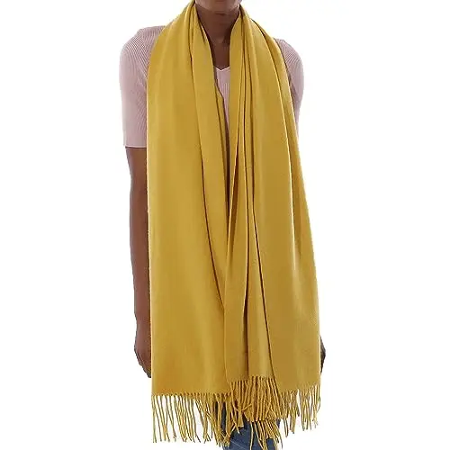 Sciarpa Scialle Donna Invernale Stola Giallo Spaosa Sciarpe Foulard Pashmina Elegante Cerimonia