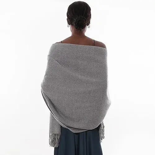 Sciarpa Scialle Donna Invernale Stola Grigio Spaosa Sciarpe Foulard Pashmina Elegante Cerimonia miniatura 2