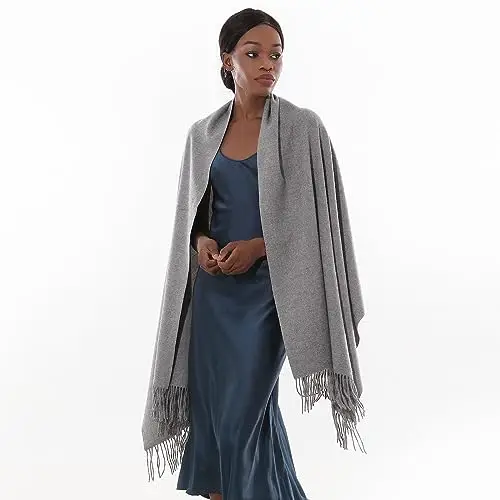 Sciarpa Scialle Donna Invernale Stola Grigio Spaosa Sciarpe Foulard Pashmina Elegante Cerimonia miniatura 3