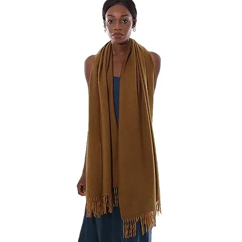 Sciarpa Scialle Donna Invernale Stola Marrone Spaosa Sciarpe Foulard Pashmina Elegante Cerimonia