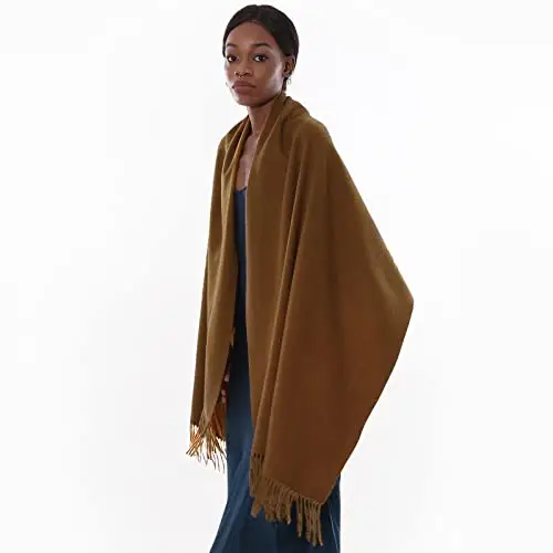 Sciarpa Scialle Donna Invernale Stola Marrone Spaosa Sciarpe Foulard Pashmina Elegante Cerimonia miniatura 3