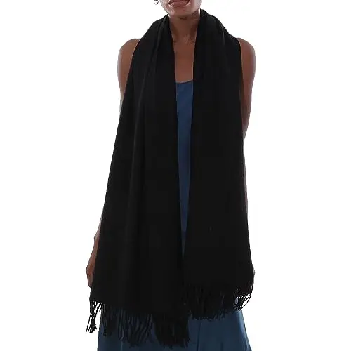 Sciarpa Scialle Donna Invernale Stola Nero Spaosa Sciarpe Foulard Pashmina Elegante Cerimonia