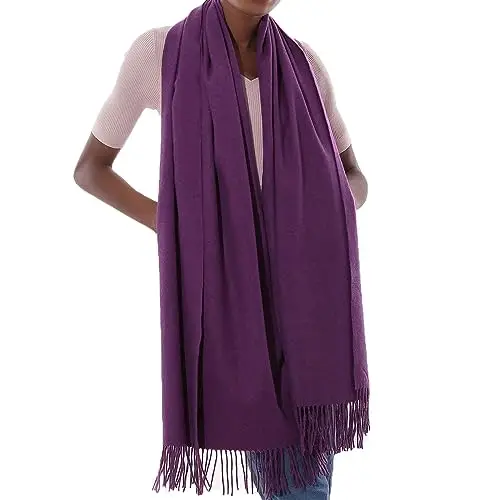 Sciarpa Scialle Donna Invernale Stola Viola Spaosa Sciarpe Foulard Pashmina Elegante Cerimonia