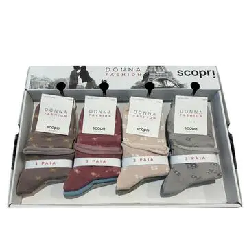 Calzini corti donna smollati in cotone elasticizzato Scopri Prisco Mandarin TRI-PACK