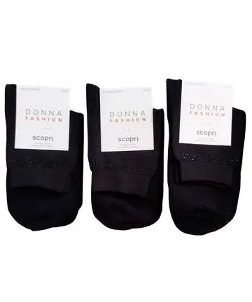 Calzino corto donna in caldo cotone con strass colorati Scopri Prisco Dots