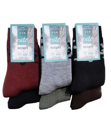 Calzino corto donna in caldo PILE Scopri Prisco Aput (1 PAIO)