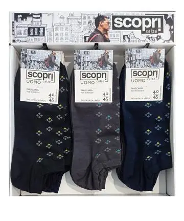 Calzino corto uomo pariscarpa in cotone elasticizzato Scopri Vill (1 paio)