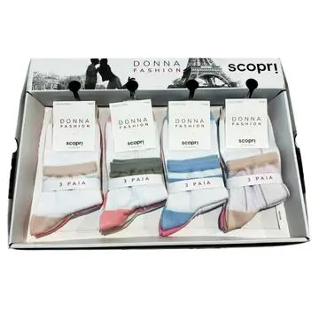 Calzino donna smollato in cotone elasticizzato Scopri Prisco Nut